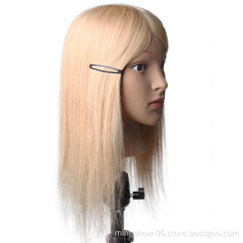 16" Blonde Hair Mannequin Head Professional Training Head Practise Hairstyle Nice Hairdressing Head Mannequin